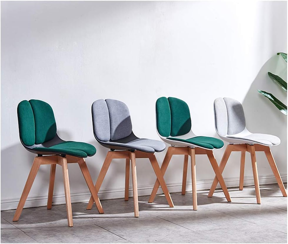 RXBFD Comfortable Chair Assembled Modern Style Dining Chair Mid Century Modern Side Chair, Lounge Plastic Chair with Upholstered, for Kitchen/Dining/Bedroom/Living Room Leisure Chair