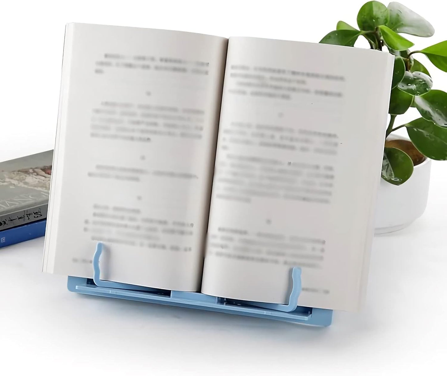 Book Stands and Holders for Reading Mini Desktop Book Stand, Portable Foldable Lightweight Book Rest for Textbook Sheet Music Cookbook Tablet Smartphone, 8 x 9 inch for Kitchen and Office (Pink )