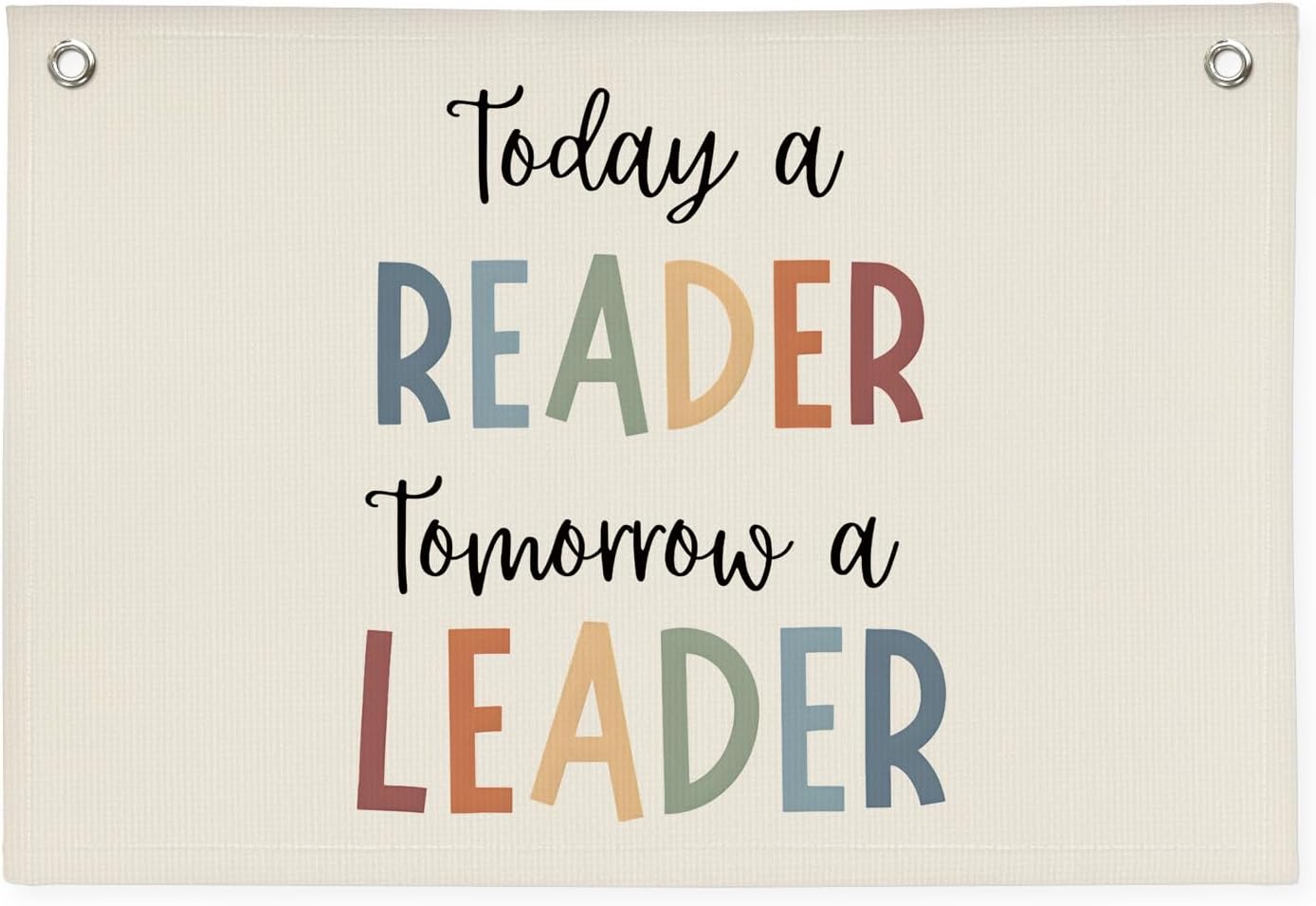 Classroom Decor Today A Reader Tomorrow A Leader Canvas Banner,Classroom Must Haves Reading Corner,Boho Classroom Decor,Bookshelf Decor Wall Art Toddler Girl Room Decor Flag Banner 30x20 Inch
