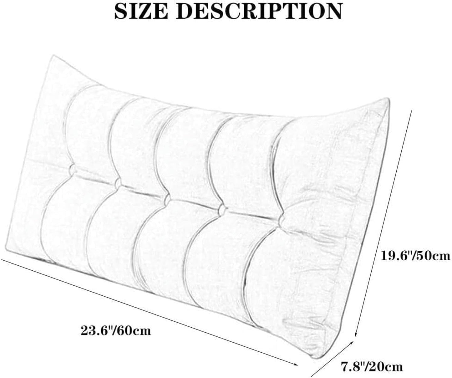 Headboard Pillow, Detachable Bolster Lumbar Pad Tatami Reading Cushion Soft Linen Cover Fluffy Body Pillow Bed Head Cushion Bed Rest Pillows(Red,80 * 60 * 20cm)