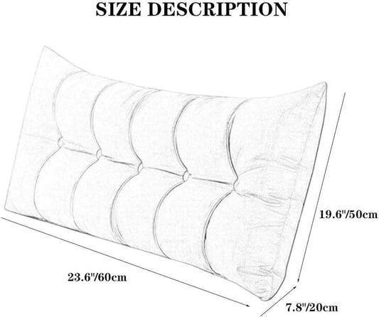 Headboard Pillow, Detachable Bolster Lumbar Pad Tatami Reading Cushion Soft Linen Cover Fluffy Body Pillow Bed Head Cushion Bed Rest Pillows(Red,80 * 60 * 20cm)