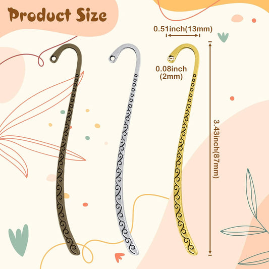 60pcs Retro Metal Bookmark Beading Vintage Bookmark Student Gifts