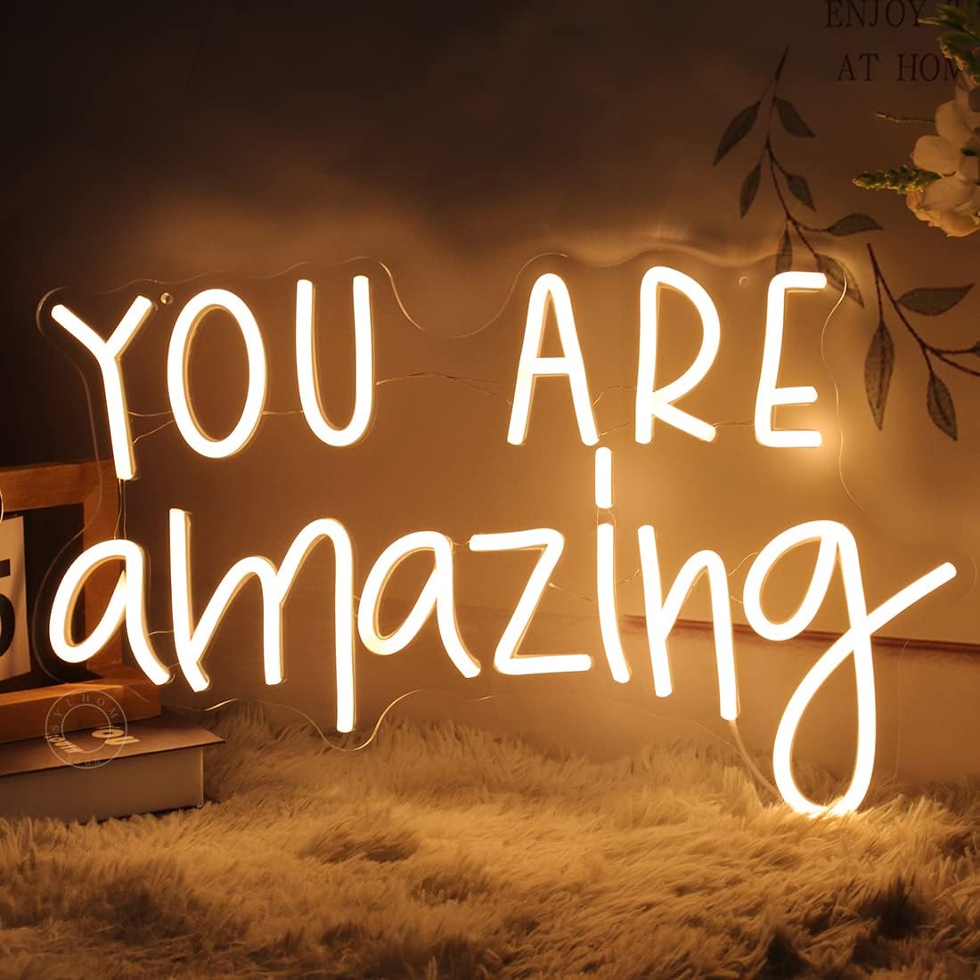 SYLHOME You Are Amazing LED Neon Light Sign 5V Girls Boys Bedroom Living Room Classroom Wall Decor Sign Hanging Smart Kid Birthday USB 16.9" X 10.6" Warm White