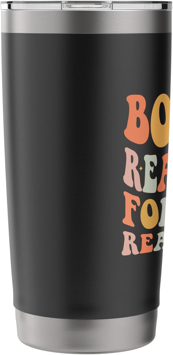 Groovy Born To Read Books Forced To Read Emails Book Lover Stainless Steel Insulated Tumbler