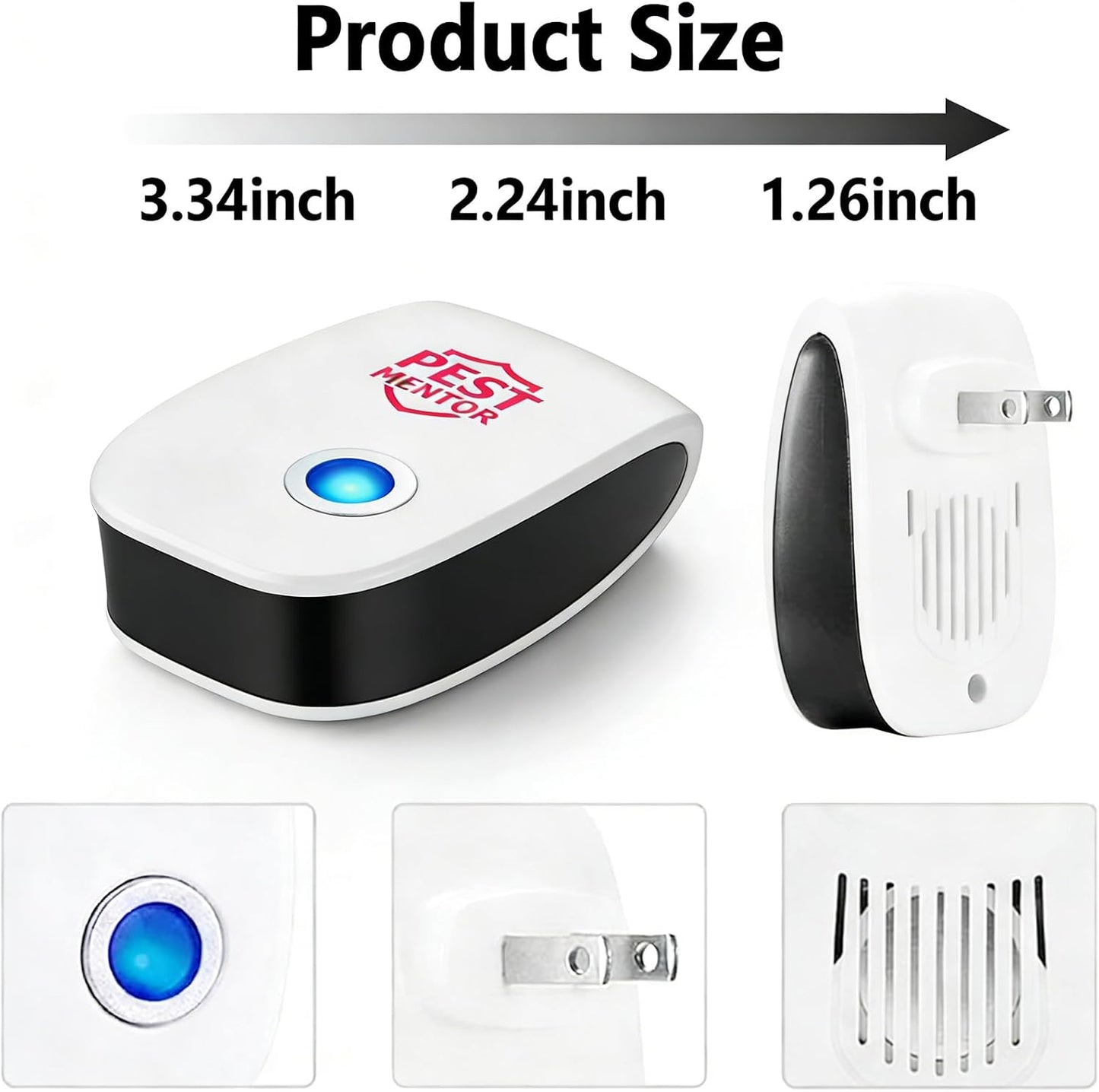10 Packs Ultrasonic Pest Control Repeller, Electronic Pest Repellent Mouse Repellent, Indoor Pest Control for Roach Rodent Mouse Bugs Mosquito Mice Spider Ant Fleas Insects Cockroach