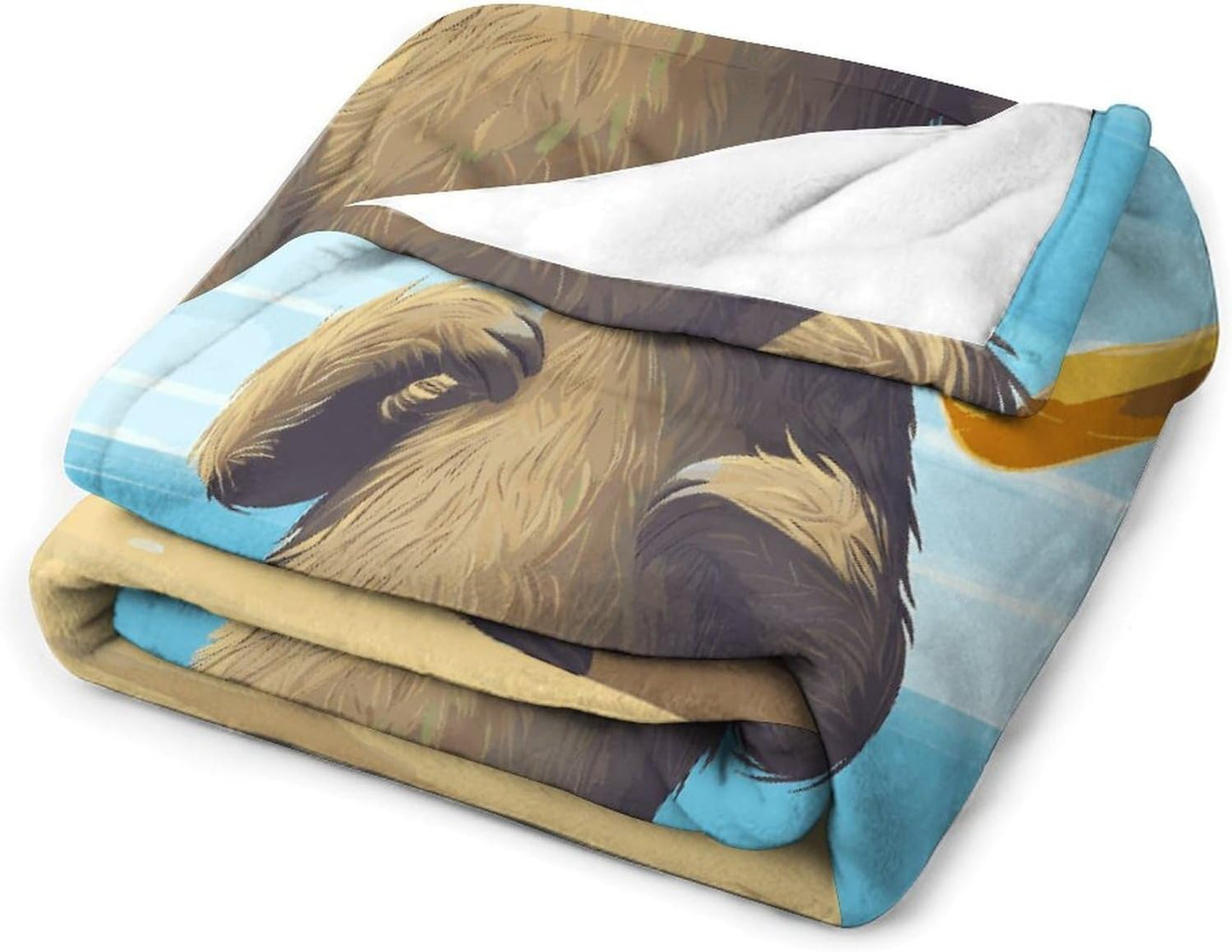 Sloth on Beach Blanket Super Soft Lightweight Throw Blanket Cute Cozy Warm Bed Blanket Decorative Fuzzy Blanket All-Season Home Decor Gift for Sofa Couch Living Room 60"*80"（150 * 200cm）
