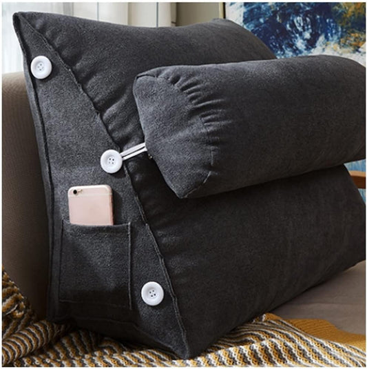 Bed Triangular Cushion Chair Bedside Lumbar Backrest Lounger Lazy Office Living Room Reading Pillow Household Decor