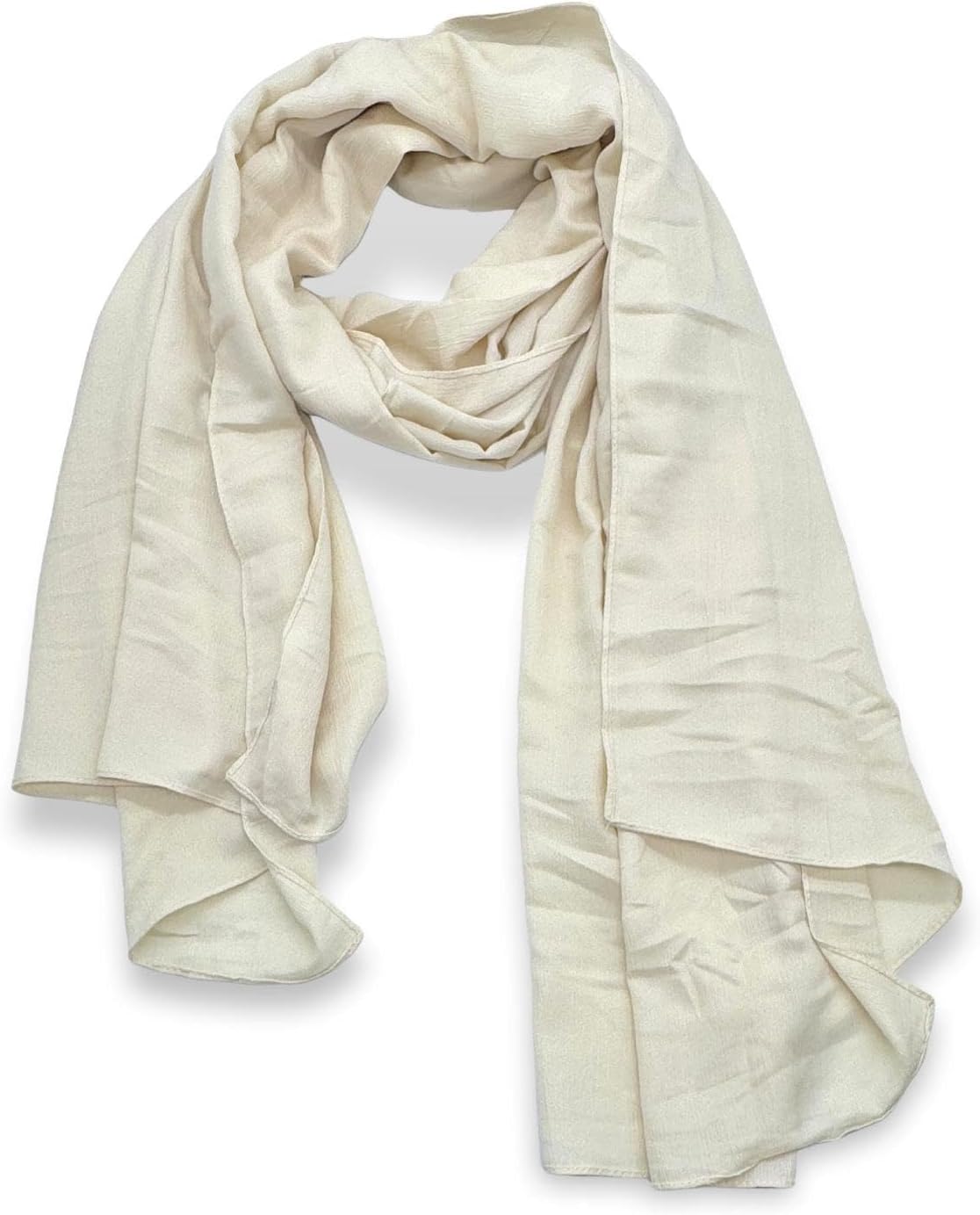 Cotton Blend Vintage Soft Scarf With Fringed Edges