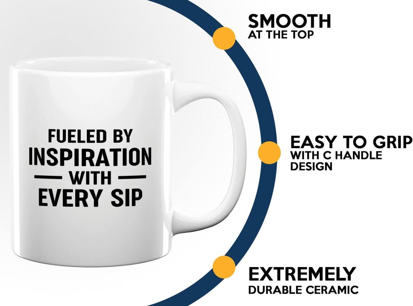 Journalist Coffee Mug 11oz White -Fueled by Inspiration - Reading Lover Book Club Gift Author Appreciation Writer Journalism Novelist Scriptwriter