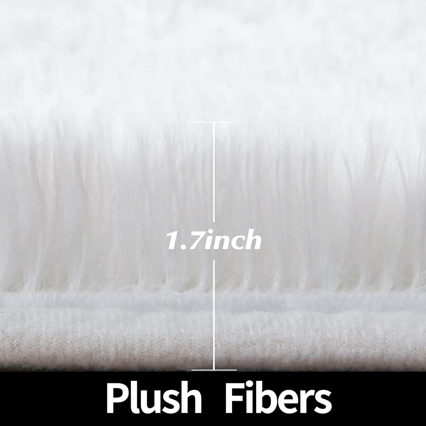 White Round Rug for Girls Bedroom, Fluffy Circle Carpet 4'X4' for Kids Room Decor Shaggy Circular Rug for Baby Nursery Dorm Upgrade Fuzzy Plush Rug for Living room Cute Room Decor for Teen Baby