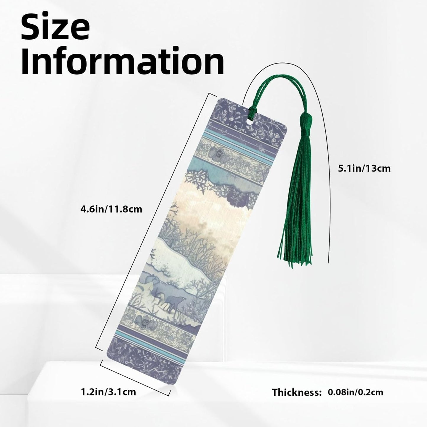Cute and Dreamy Bookmarks Gifts for Women Men, Wooden Bookmarks for Book Lovers, Vintage Book Marks Ornaments with Tassel, Unique Personalized Reading Page Markers Dark Green
