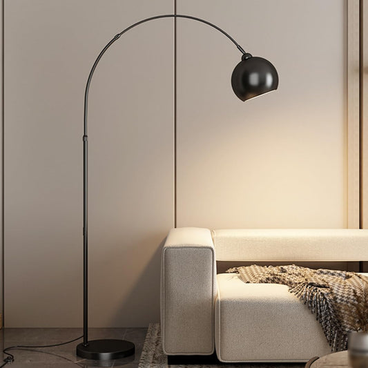 Arch Floor Lamps Modern 76.8" Tall Standing Lamp with Black Metal Shade Adjustable Height Arc Floor Lamp with 3 Color Temperatures Sofa Reading Pole Lamp for Bedroom Reading Room Nursery