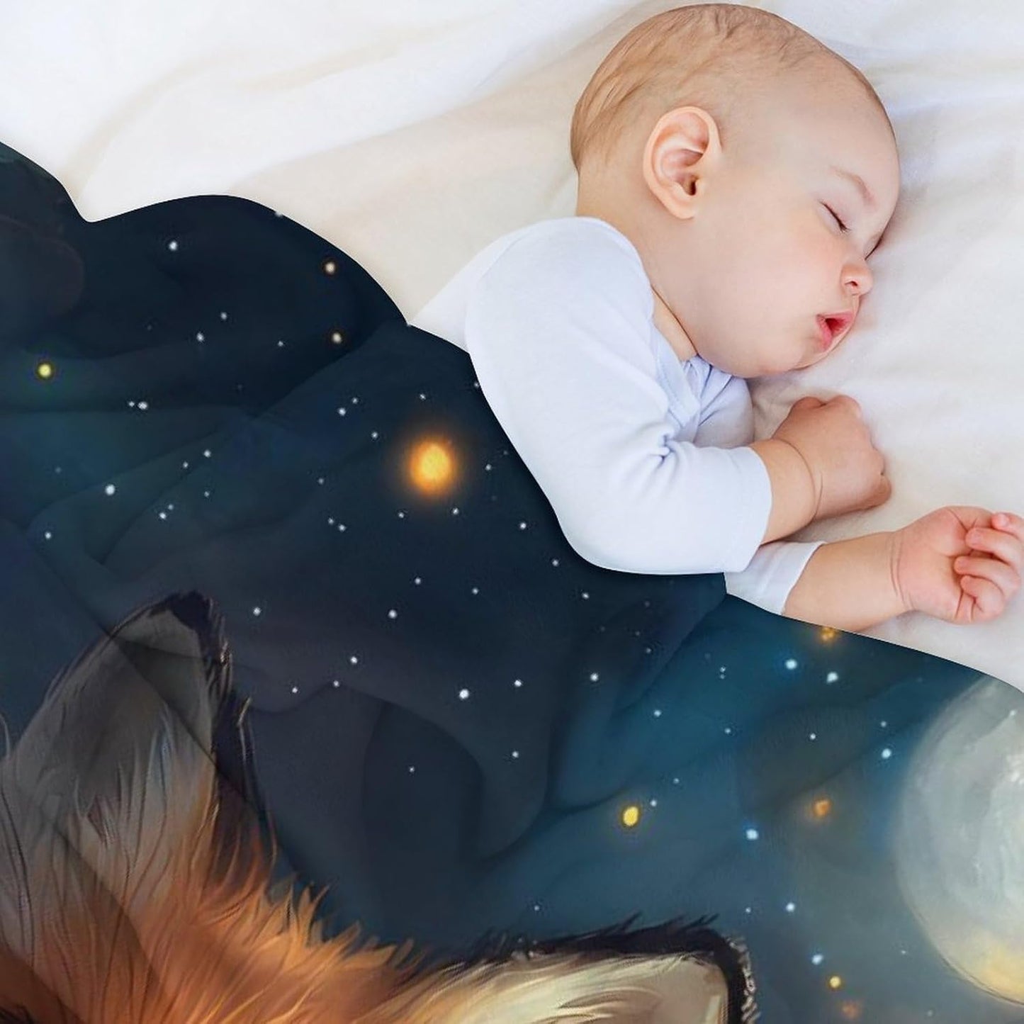 Fox Flowers Throw Blanket for Couch Bed Plush Cozy Fuzzy Flannel Blanket for All Season 40"x50"