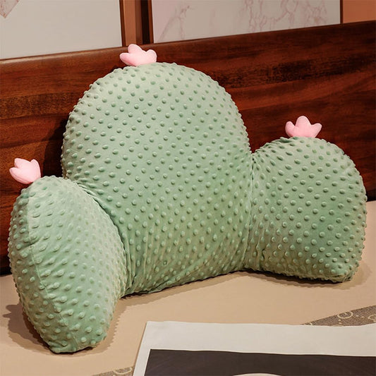 Reading Pillow for Bed Sitting Up - Backrest Pillow with Arms for Adults, Cute Cactus Back Support Pillow for Bed/Couch/Chair, Large Lumbar Pillow,Soft Bedside Companion (Dark Green,Large)