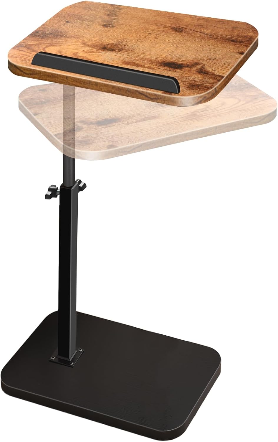 Small End Table Adjustable Height, 90° Flip-Over Panel Side Table for Small Spaces 360° Swivel TV Tray Couch Tables That Slide Under, Food Snack Trays for Sofa Bed Living Room