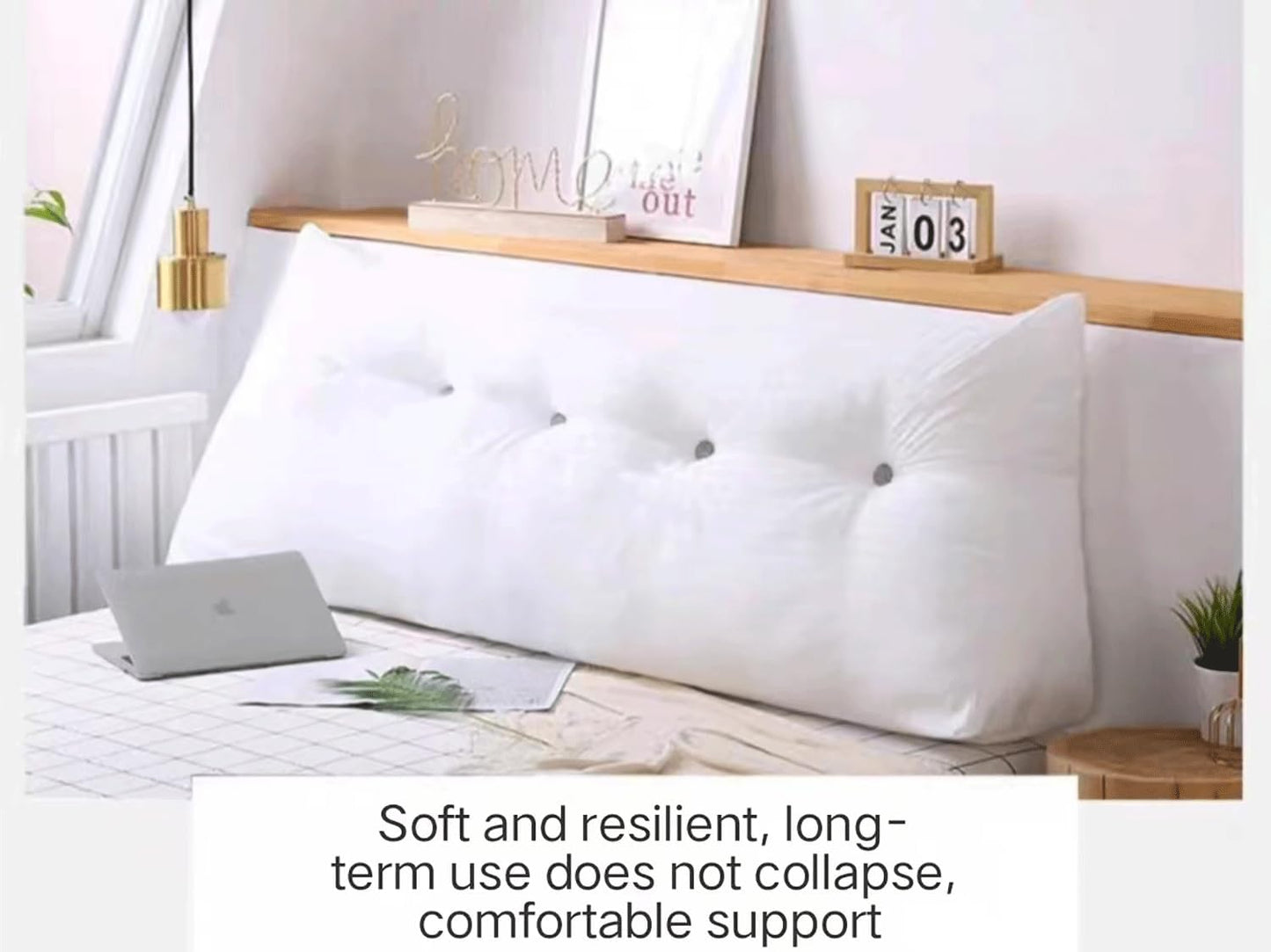 Large Headboard Pillow Triangular Wedge Reading Bed Rest Pillow Linen Cotton Bolster for Daybed Backrest Positioning Support Cushion with Removable Cover(Size:100x50x20cm,Color:G)