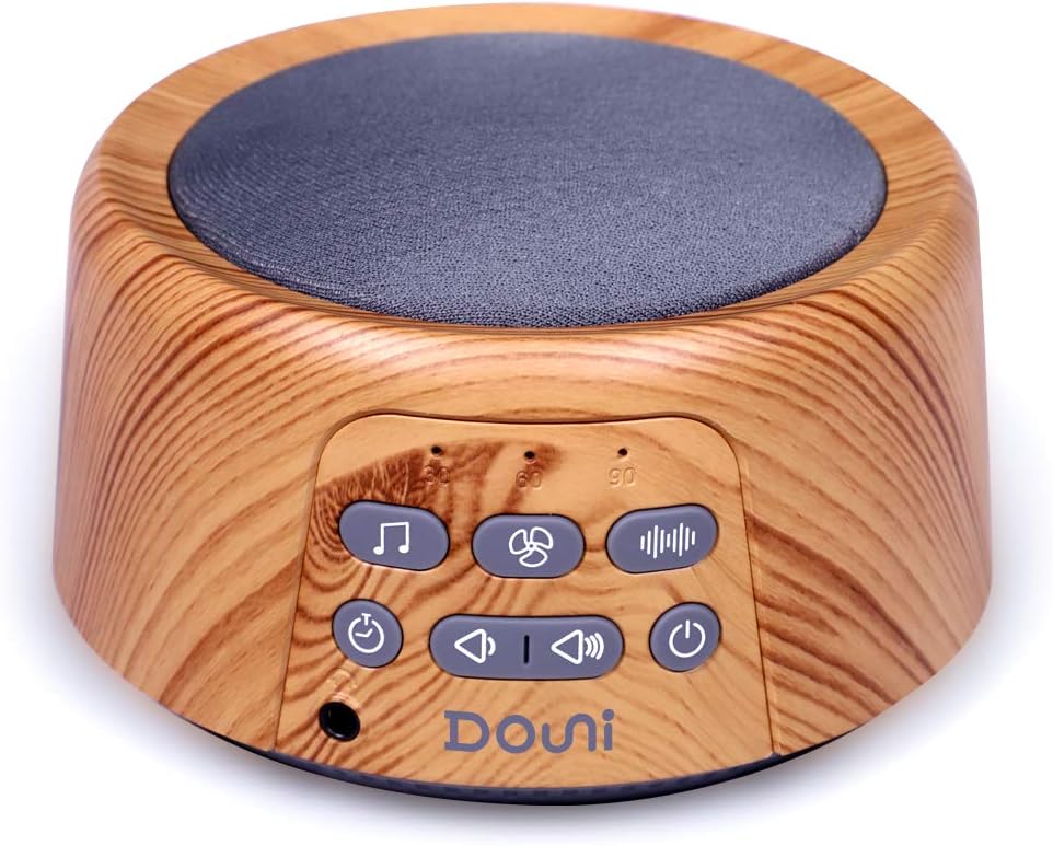 Douni Sleep Sound Machine - White Noise Machine with 27 Soothing Sounds for Sleeping & Relaxation, Timer Settings,Sleep Therapy for Families, Home,Office,Travel.Wood Grain