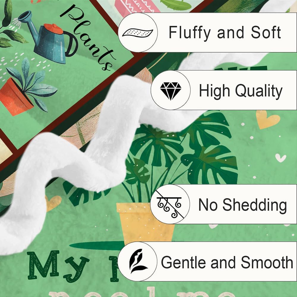 NYMB Gardening Gifts Blanket for Women Lady Mom Cozy Flannel with Adorable Plant - Themed Designs Throw and Blanket for Couch Bed Sofa Unique Presents for Plant Lovers Gardeners Women