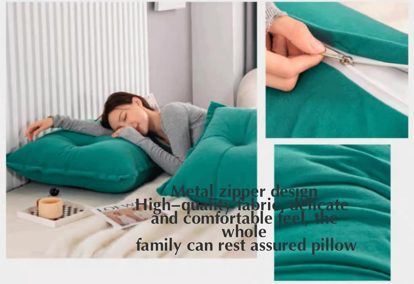 Combination Large Headboard Pillow,Soft Cushion Reading Pillow Bolster Backrest Positioning Support Wedge Pillow(Size:200cm / 78.7in(Combination of 2),Color:Green1)