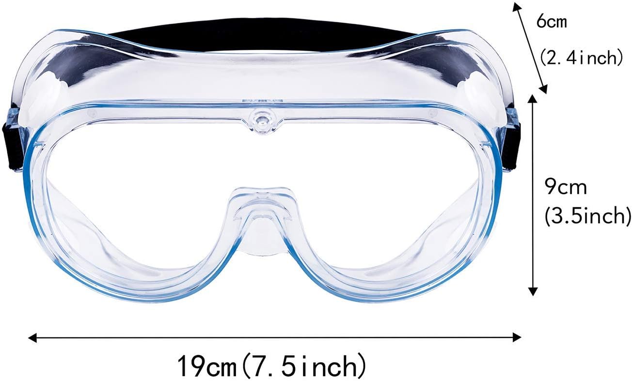 YunTuo 2 pack Safety Goggles, Adjustable,Lightweight Anti-Fog Protective Safety Glasses, Eye Protection, White