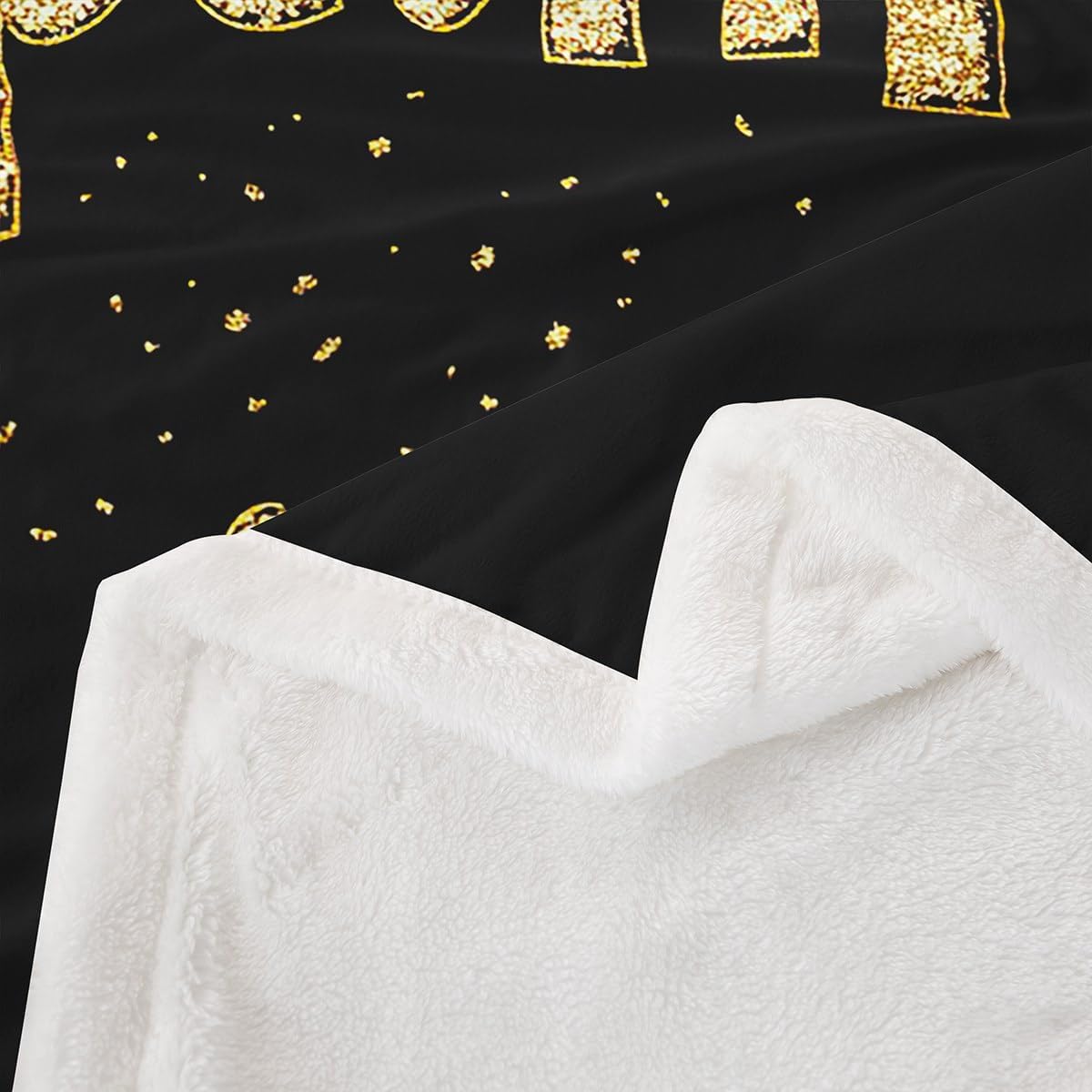 Feelyou Popcorn Golden Black Plush Blanket Movie Theater Fleece Throw Blanket for Children Vintage Cinema Movie Theater Sherpa Blanket Old Fashion Room Decor Room Decor 40"x50"