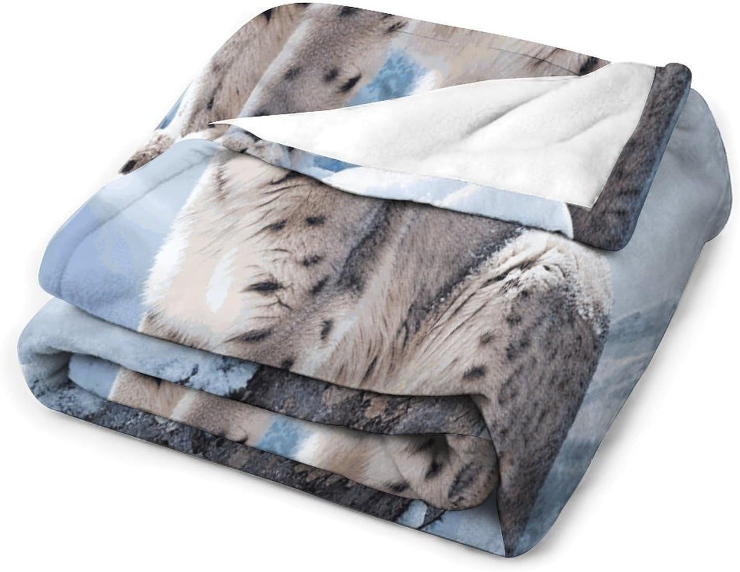 Snow Leopard Mountain Blanket Super Soft Lightweight Throw Blanket Cute Cozy Warm Bed Blanket Decorative Fuzzy Blanket All-Season Home Decor Gift for Sofa Couch Living Room 50"*60"（130 * 150cm）