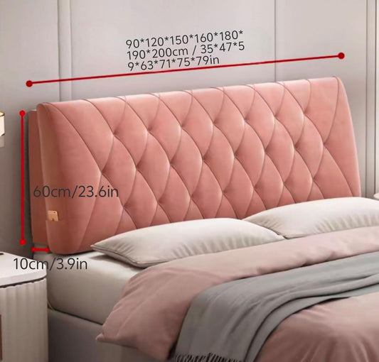 Headboard Cushion Reading Pillow Wall Mounted Headboard Upholstered Home Dorm Day Bed Backrest Wedge Bolster Neck Lumbar Support Cushion(Size:200cm/79in,Color:Pink1)