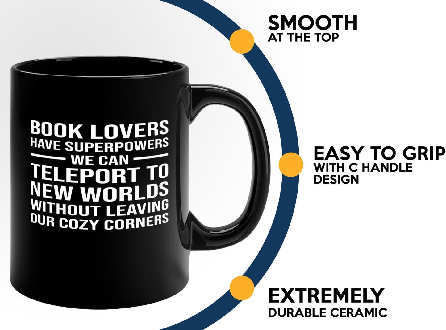 Book Lover Coffee Mug 11oz Black -We Can Teleport - Writer Editor Bookish Librarian Bibliophile Bookish Grammar Philosophers