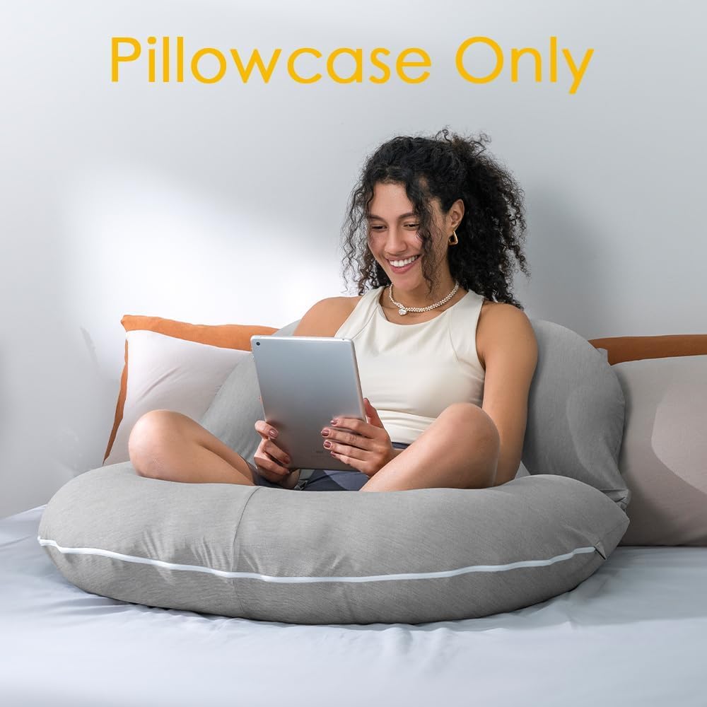 INSEN Reading Pillow Cover, Cooling Tencel, Rock Grey (Cooling Tencel-Rock Gray)