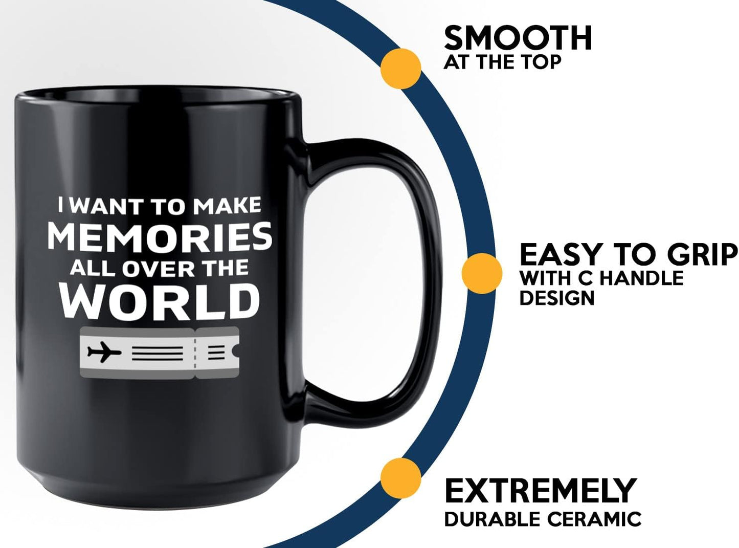 Journalist Coffee Mug 15oz Black -All Over the World - Reading Lover Book Club Gift Author Appreciation Writer Journalism Novelist Scriptwriter