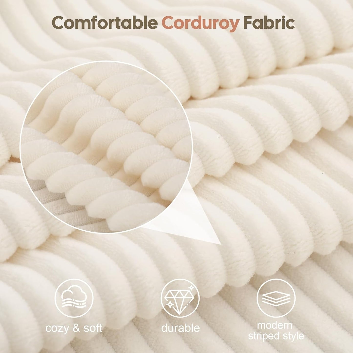 COMAX Folding Sofa Bed, Foldable Couch for Bedroom, Convertible Floor Sleeper Futon Chair Foam, Corduroy 3 in 1 Fold Out Chair Portable Comfy Lounge Couch Sofa Bed for Small Space, Twin, Beige