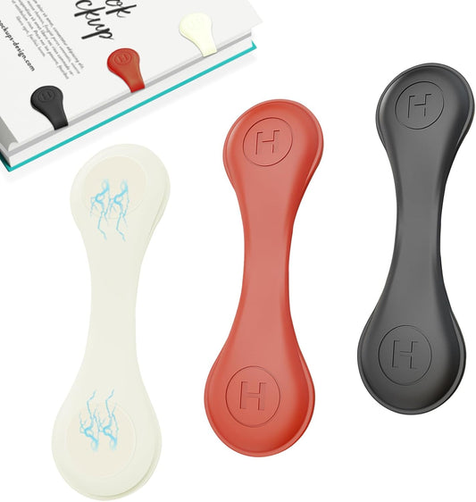 3 Pack Silicone Magnetic Bookmarks, Double-Sided Magnet Reading Clips, Page Holders for Men & Women, Ideal Gift for Book Lovers, Writers, and Avid Readers - Multicolor