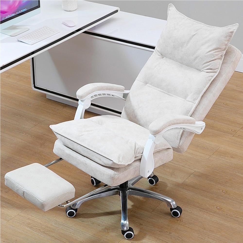 Ergonomic 360 Swivel Gaming Chair with Footrest Comfortable Computer Adjustable Height Office Chairs for Home Study Meeting Room Lunch Break Reading(Black)