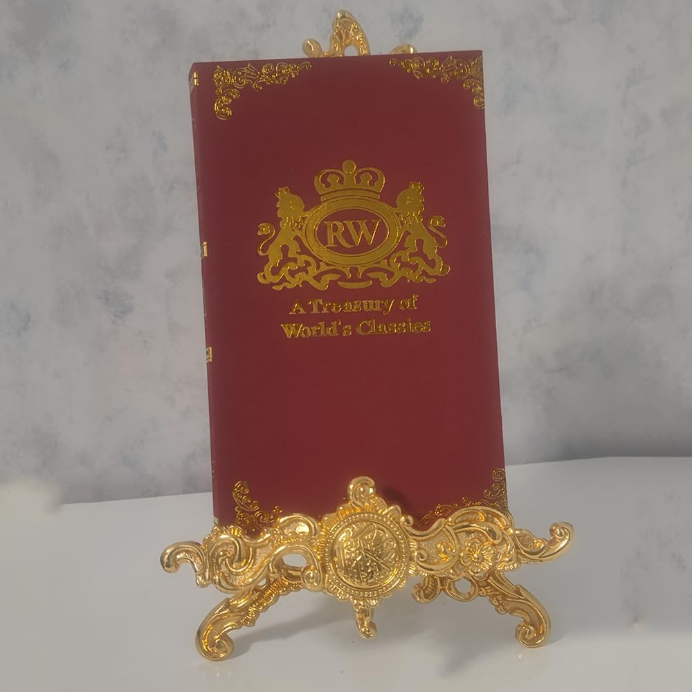 Vintage Cookbook Stand, Easel Stand, Metal Book Holder, Plaque Stand, Plate Holder Display Stand, Picture Frame Stand, Home Decor, for Reading Prayer Chapel, Golden