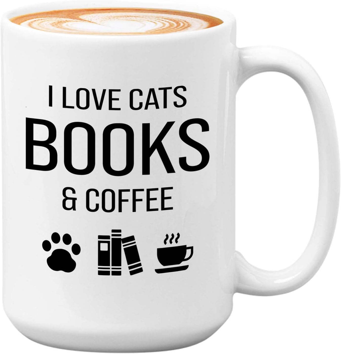 Bubble Hugs Book lovers Coffee Mug 15oz White - Cats Books Coffee - Author Writer Library Editor Introvert Lovers Cat Chill Relax Bookworm Reading