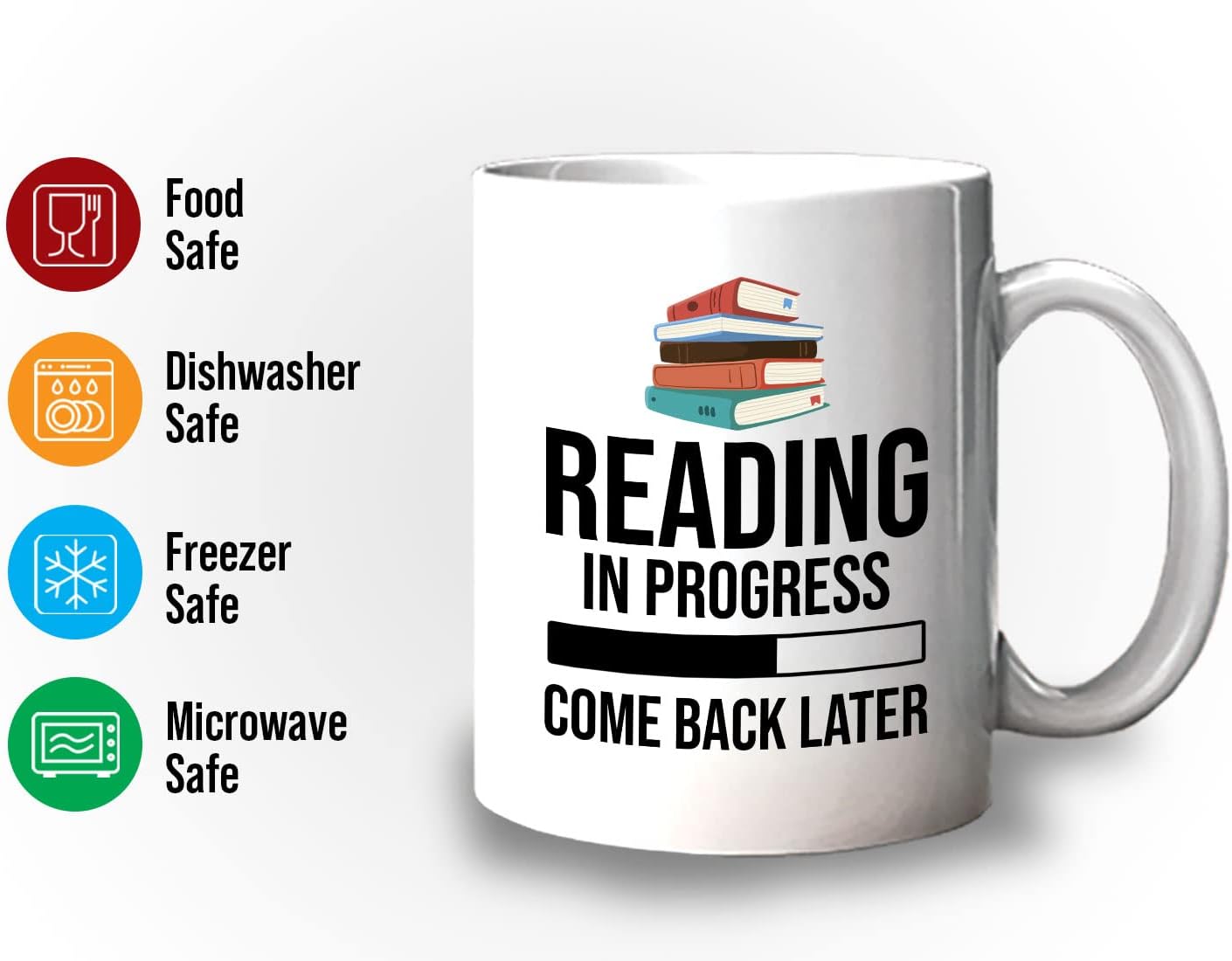 Book Lover Coffee Mug 11oz White - Reading in - Literary librarian Literature Bookworm Historian Public Library Curator Bibliophile Bibliolater
