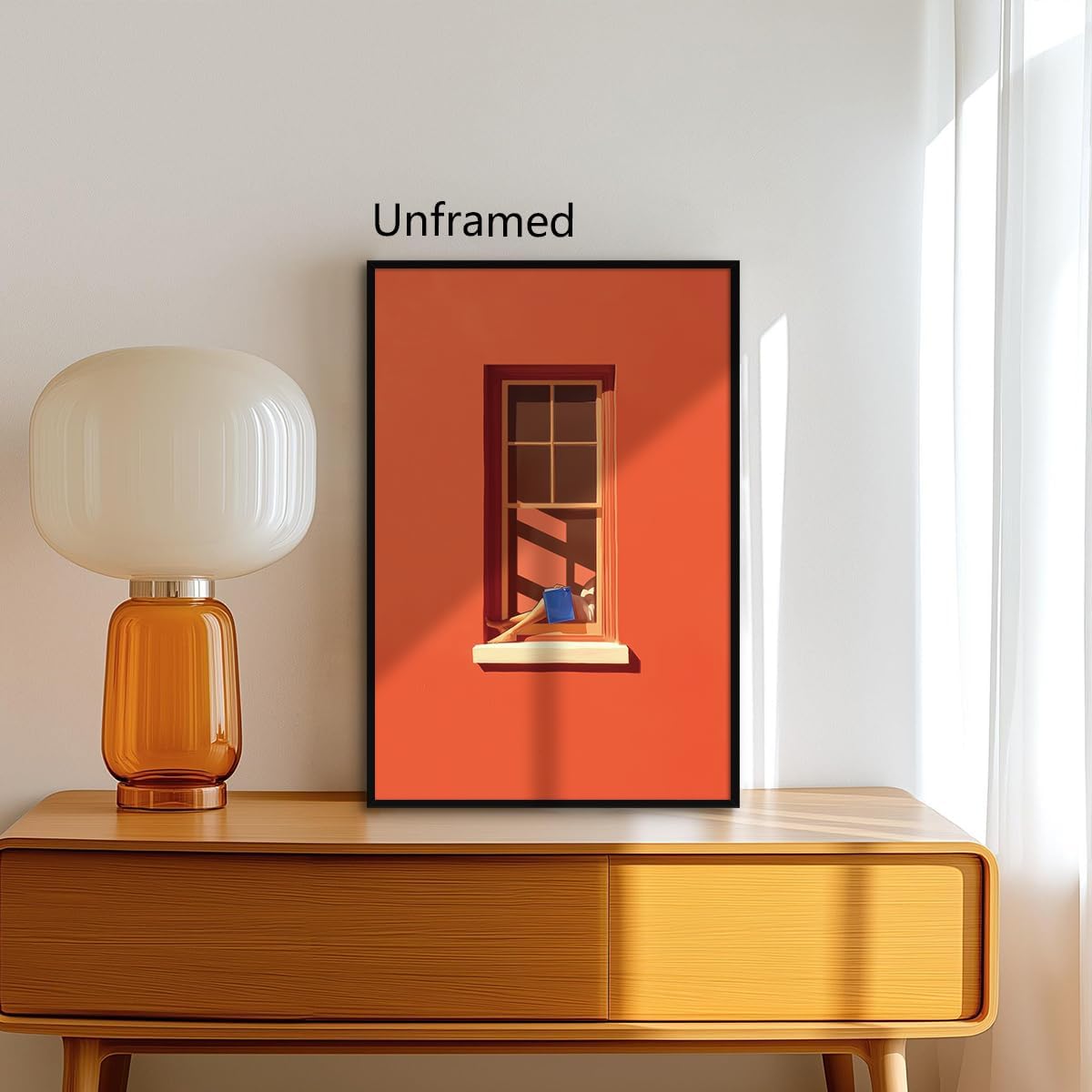 XMQQLL Orange Reading Book Canvas Wall Art, Sunny Dopamine Bookish Aesthetic Poster, Literary Library Bold Minimalist Wall Picture, Cozy Home Reading Nook Wall Decor for Book Lover 12x16in Unframed