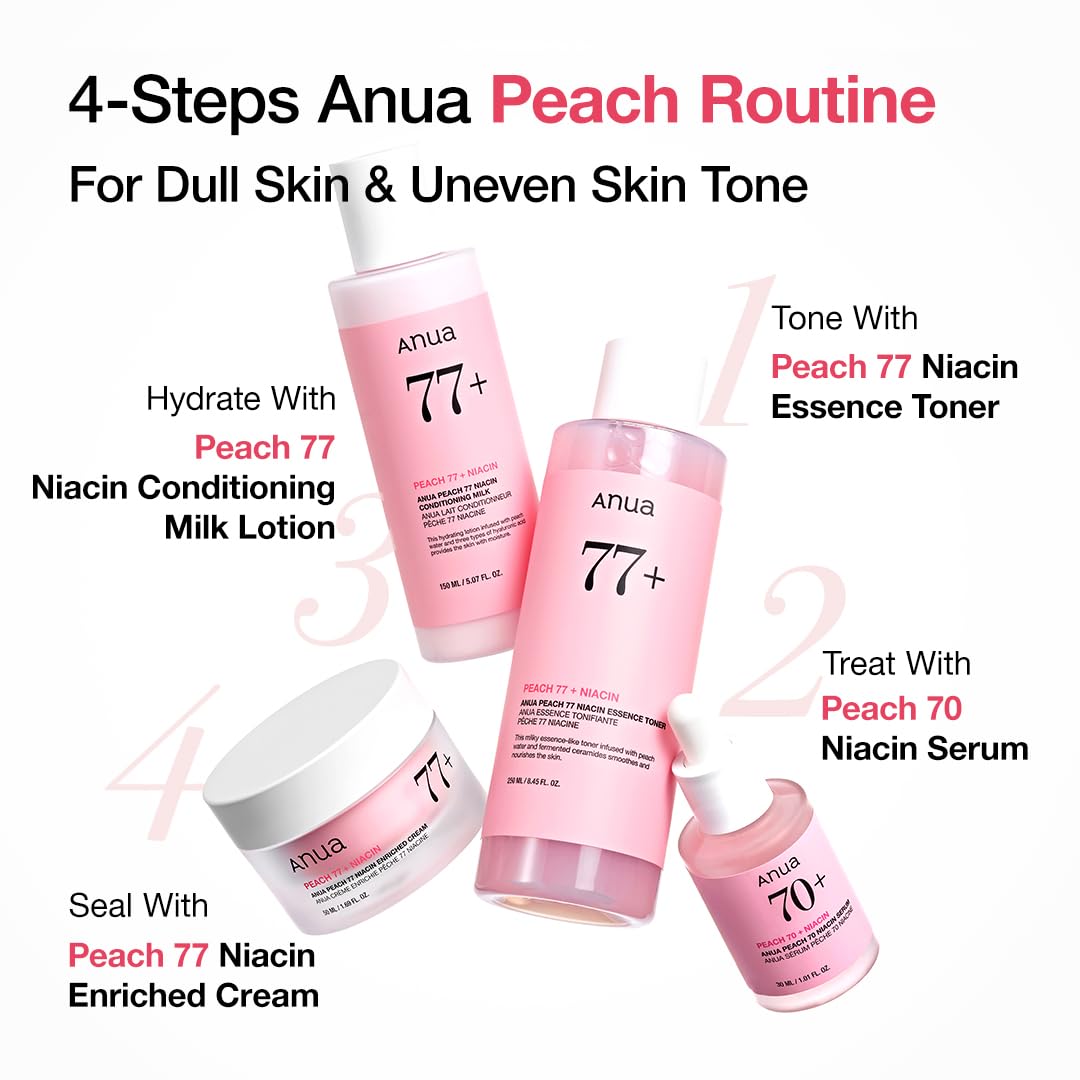 Anua Peach 70 Niacinamide Serum, Daily Glow Serum For Face, Skin Tone & Dullness Care with Vitamin B12, Lightweight, Hydrating For Glass Skin Effect, Korean Skin Care, 1.01 fl.oz