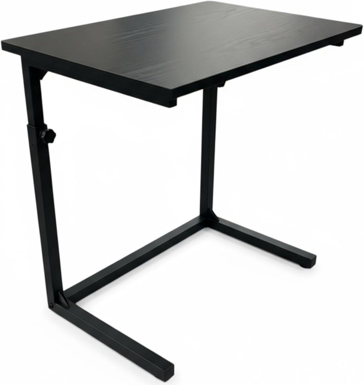 Height Adjustable C-Shaped Sofa Side Table, Laptop Table for Couch & Bed, Black