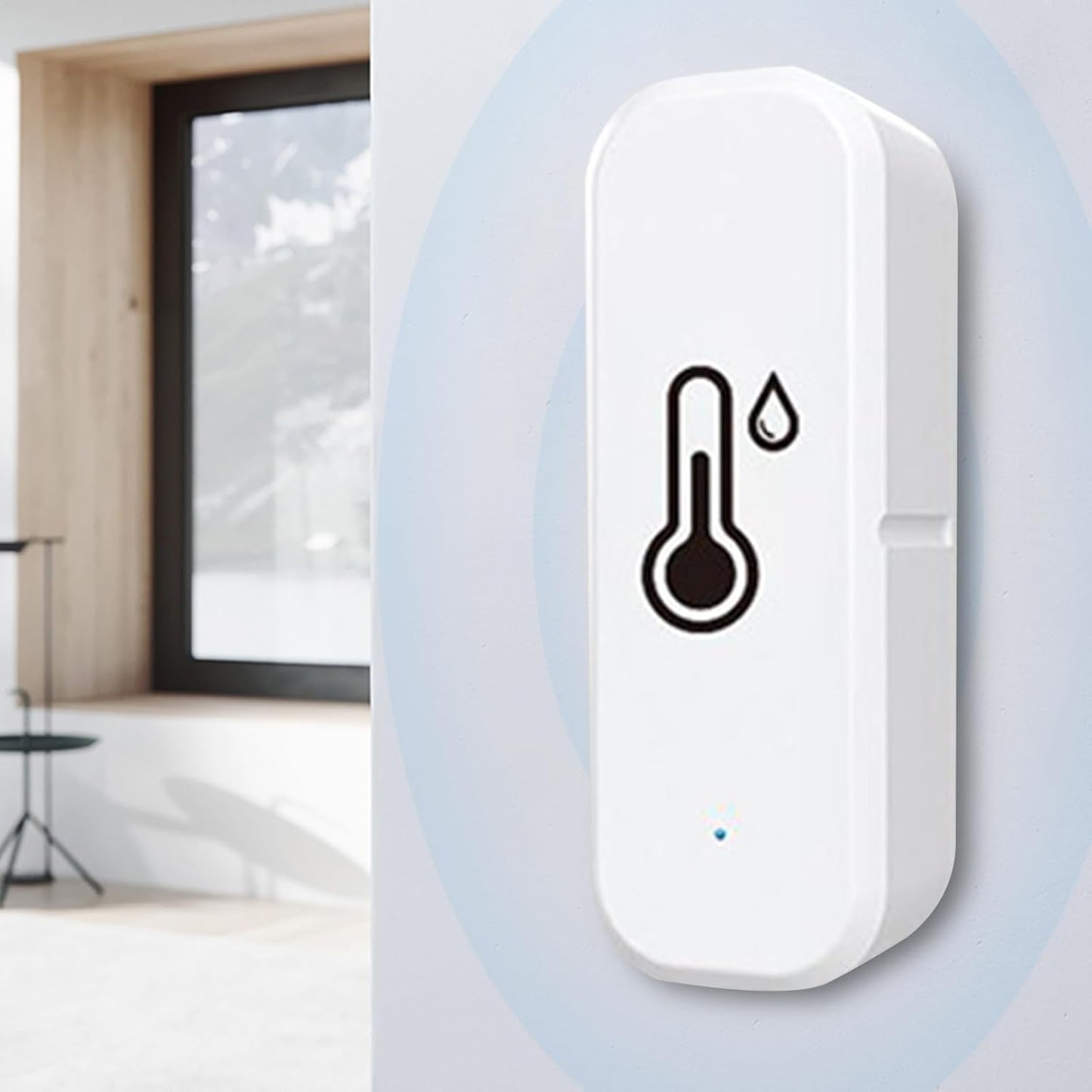 WiFi Temperature Sensor – Wireless Hygrometer Monitor for Smart Home | High Precision Device with Remote Access, Data Export, and App Alerts for Indoor Climate, Room Monitoring, and Environmental Trac