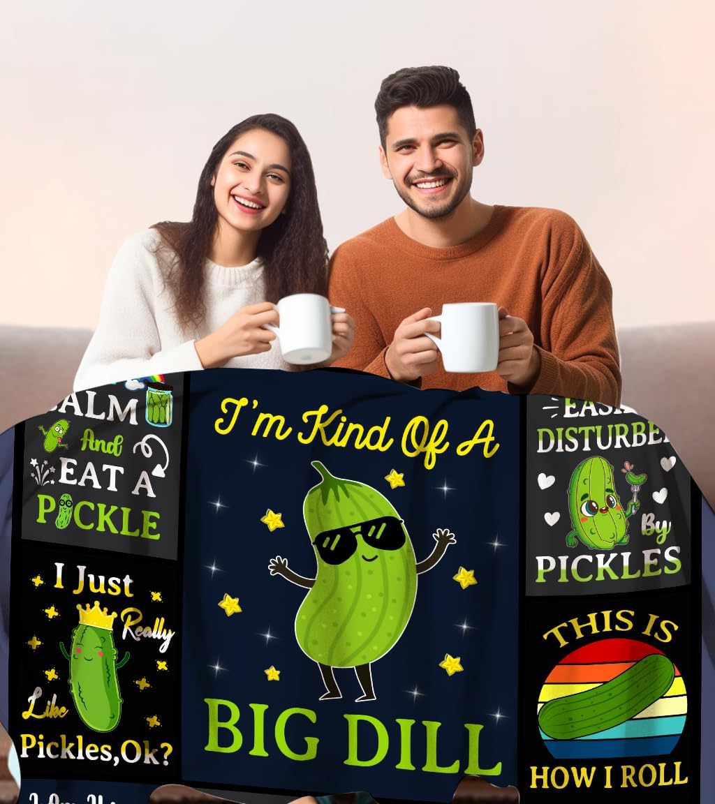 Funny Pickle Blanket Gifts for Pickle Lovers Soft Cozy Pickles Stuff Blankets Throw Pickles Themed Gifts for Women Girls Aduts Kids Boys 50"X40"