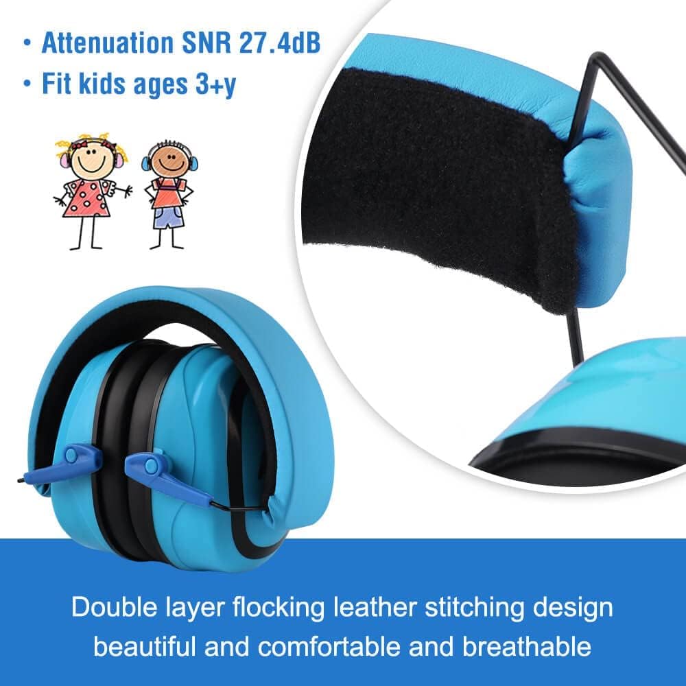 GREEN DEVIL Kids/Toddler Ear Hearing Protection Safety Ear Muffs For Age 3-16 27.4dB Noise Cancelling Headphones 27.4dB