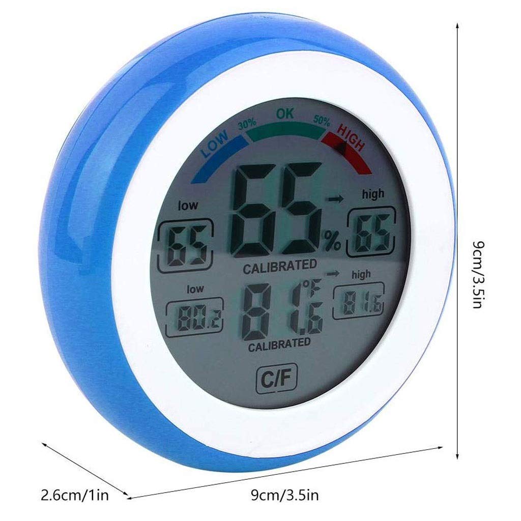 Room Thermometer - Household Electronic Hygrometer Indoor with Touch Screen(D)