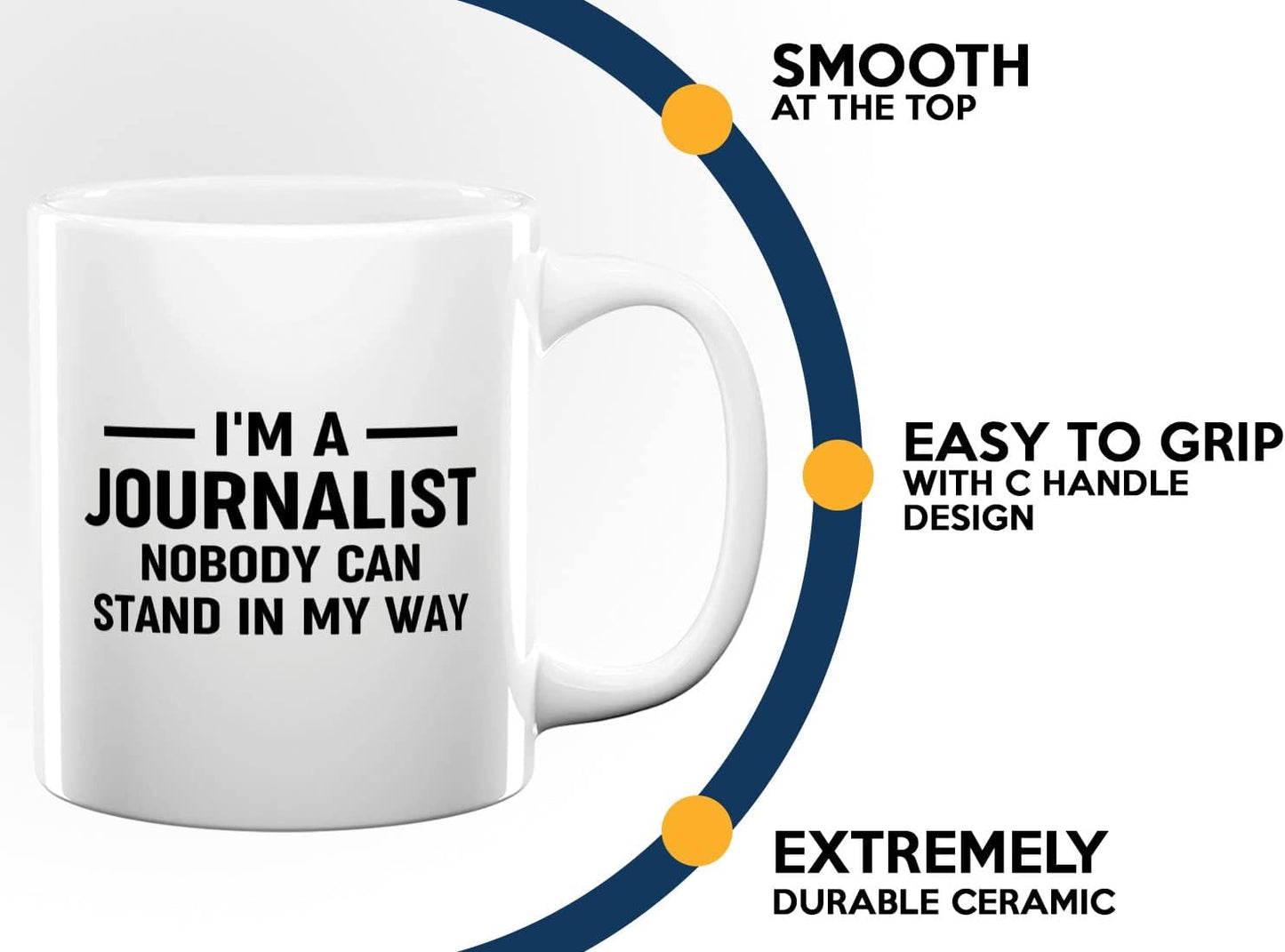 Journalist Coffee Mug 11oz White -Stand in My Way - Reading Lover Book Club Gift Author Appreciation Writer Journalism Novelist Scriptwriter