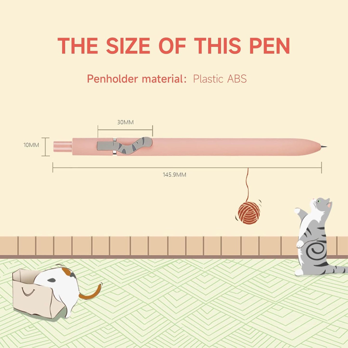 Cat Pens, 4 Pcs 0.5mm Cute Kawaii Black Ink Pens Fine Point Smooth Writing Pen, High-End Series Cat's Tail Retractable Pen for Journaling Note Taking (4 Pcs Cat)