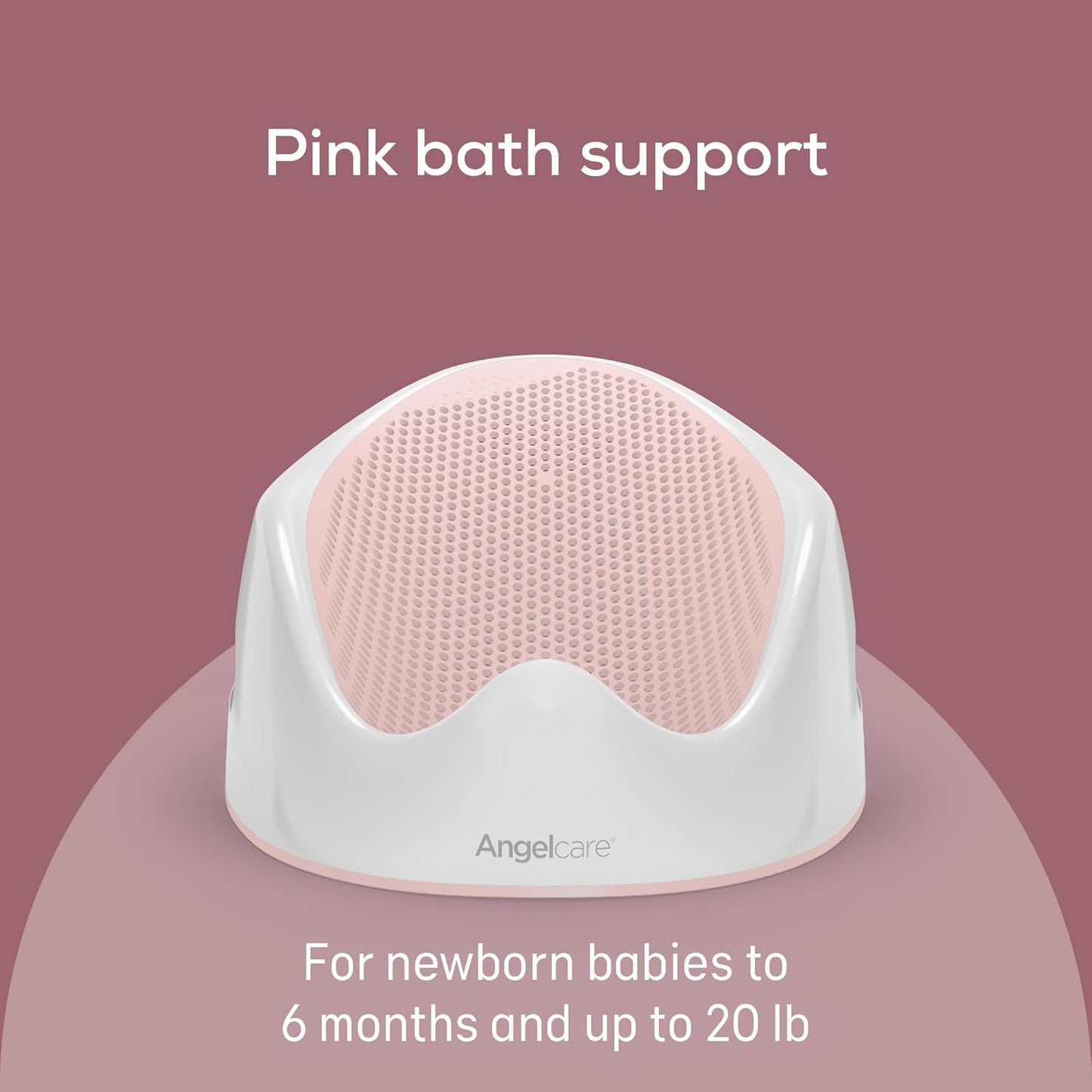 Angelcare Baby Bath Support (Pink) | Ideal for Babies Less than 6 Months Old