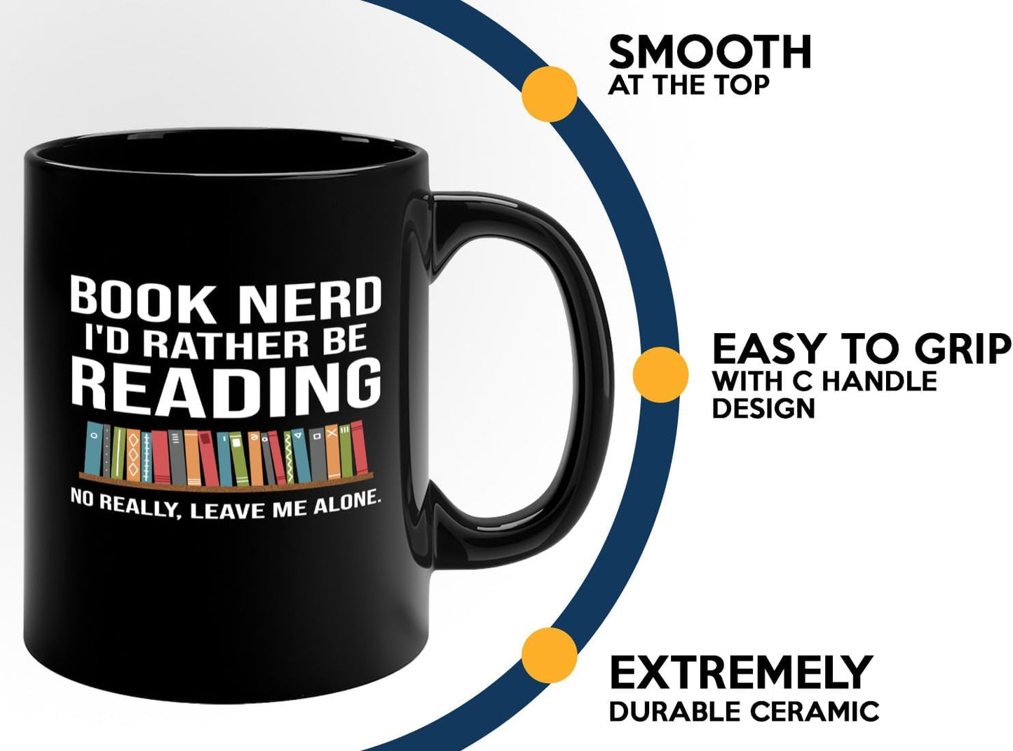 Book Lover Coffee Mug 11oz Black -Book Nerd - Gift For Poets Bookish People Bibliophile Librarian Book Club Reader