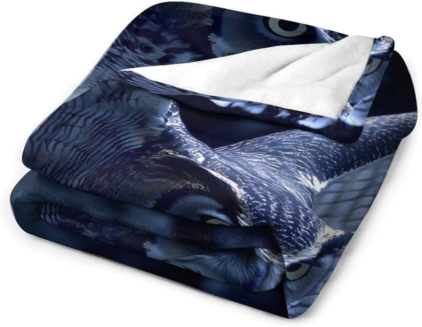 Owl Soar Throw Blanket for Couch Bed Plush Cozy Fuzzy Flannel Blanket for All Season 40"x60"
