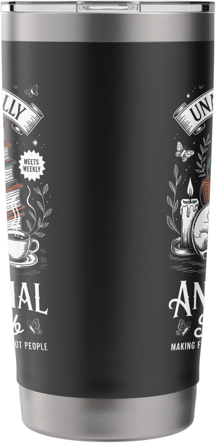 Anti-Social Book Club Reader Books & Coffee Dark Academia Stainless Steel Insulated Tumbler