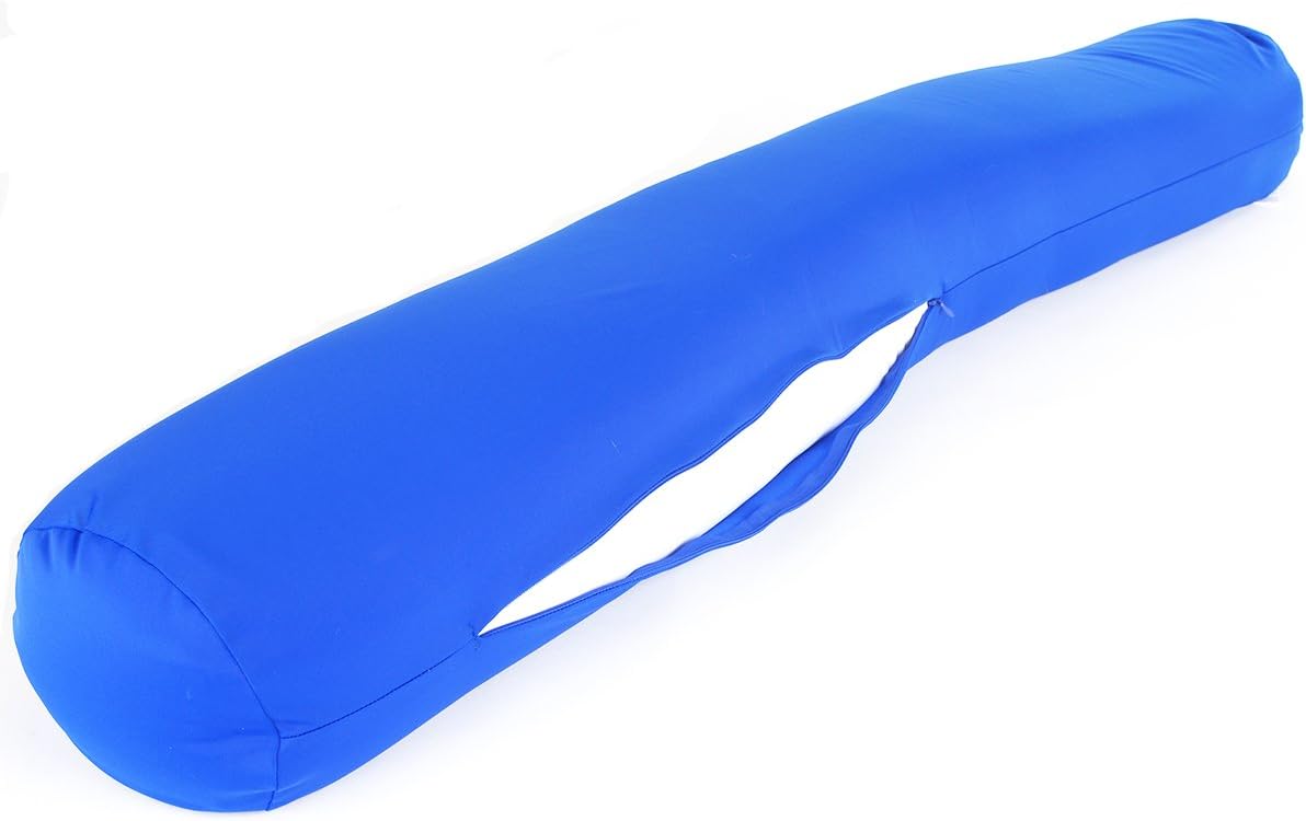 Squishy Deluxe Microbead Body Pillow with Silky Removable Cover, Extremely Huggable, Full Body Support, Keeps Spine in Proper Alignment, Doubles As a Pregnancy & Nursing Pillow, 47 X 7” (Sky Blue)